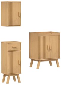 vidaXL Σετ Επίπλων Μπάνιου με συρτάρι 3 pcs Καφέ 114 x 43 x 73.5 εκ.