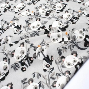 Σεντόνι Βρεφικό Panda Bear 96 Grey DimCol Λίκνου 80x110cm 100% Cotton Flannel
