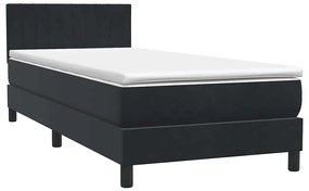 vidaXL Box Spring Κρεβάτι με στρώμα Μαύρο 80x210 εκ. Βελούδινο