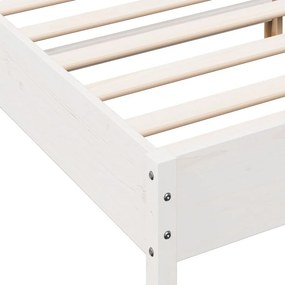 vidaXL Σκελετός Κρεβ. Χωρίς Στρώμα Λευκό 120x190 εκ Μασίφ Πεύκο