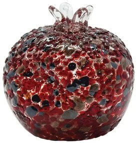 Διακοσμητικό Ρόδι Φυσητό 15-70006 Φ12x12,5cm Red Marhome Γυαλί