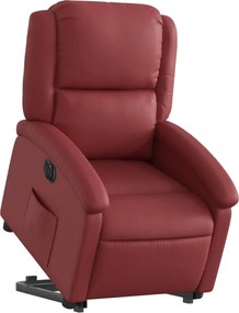 vidaXL Πολυθρόνα Ηλεκ.Ανακλινόμενη με Ανύψωση Μπορντό Συνθ.Δέρμα