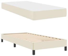 vidaXL Κρεβάτι Άλλο Κρεμ 100 x 200 cm Τεχνητό δέρμα