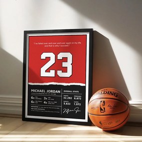 Ξύλινο Κάδρο Jordan Stats 30X40cm SNK49