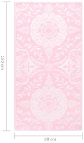 vidaXL Χαλί εξωτερικού χώρου ARAKIL ροζ 80x150 cm PP