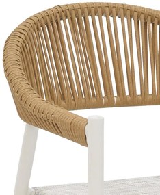 Καρέκλα κήπου Elation Αλουμινίου Στοιβαζόμενη με Λευκό σκελετό -Textline γκρί &amp; rattan Φυσικό 57x56x78 εκ. 56x52x76 εκ.