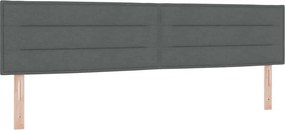 vidaXL LED Κρεβάτι με βάθρο Σκούρο Γκρι 200 x 200 cm ύφασμα