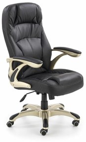 Καρέκλα γραφείου Houston 187, Μαύρο, 106x66x70cm, 15 kg, Με μπράτσα, Με ρόδες, Μηχανισμός καρέκλας: Κλίση | Epipla1.gr