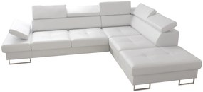 Γωνιακός καναπές Gelito LTHR-Leuko-Δεξιά