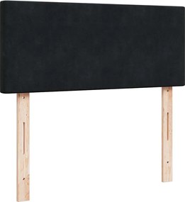 vidaXL Κρεβάτι Boxspring με Στρώμα Μαύρο 120 x 200 εκ. Βελούδινο
