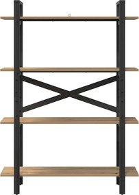 vidaXL Ράφι Βιβλίων 4 επιπέδων 100 x 33,5 x 140 εκ Επεξεργασμένο ξύλο