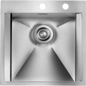Sanitec 15226 Focus Mix 1V Ένθετος Ανοξείδωτος Νεροχύτης 50x50cm Inox Σατινέ