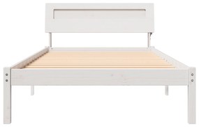 vidaXL Σκελετός Κρεβατιού Λευκό 90 x 200 cm Μασίφ ξύλο πεύκου