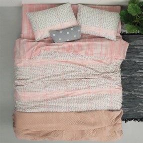 Σεντόνια Μονά (Σετ) Palamaiki Fashion FL6175 Γκρι,Ροζ ΧΩΡΙΣ ΛΑΣΤΙΧΟ 170x260