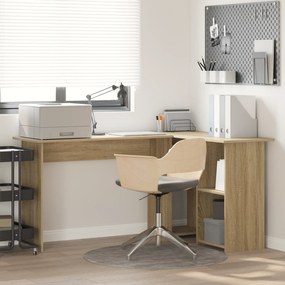 vidaXL Γραφείο Sonoma Δρυς 142 x 102 x 73 εκ Επεξεργασμένο ξύλο
