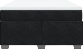 vidaXL Κρεβάτι Boxspring με Στρώμα Μαύρο 160x200 εκ. Βελούδινο