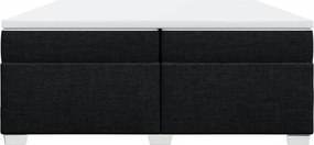 vidaXL Κρεβάτι Boxspring με Στρώμα Μαύρο 200x200 εκ. Υφασμάτινο