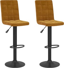 vidaXL Σκαμπό Μπαρ 2 τεμ. Καφέ Βελούδινα