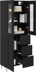vidaXL Highboard Μαύρη Οξυά 69,5 x 34 x 90 εκ. Επεξεργασμένο Ξύλο