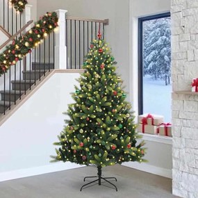 vidaXL Τεχνητό Χριστουγεννιάτικο Δέντρο με 300 LEDs Πράσινο 240 cm