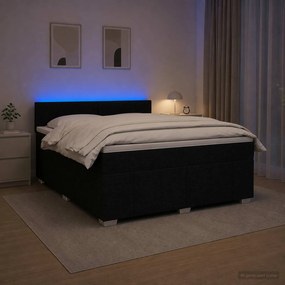 vidaXL Κρεβάτι box spring με στρώμα Μαύρο 140 x 190 cm Ύφασμα