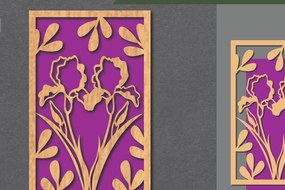 Σετ των 2 Intra απο ξύλο plywood Χρώμα wenge 3mm-4mm πάχος - Floral Διακόσμηση τοίχου με 4 Δίασταση 20x20 cm INTRAFABR-97569916