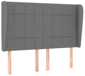 Κεφαλάρι με Πτερύγια Σκούρο Γκρι 147x23x118/128 εκ. Υφασμάτινο 3117955