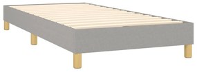 vidaXL Κρεβάτι Boxspring με Στρώμα &amp; LED Αν.Γκρι 90x190 εκ. Υφασμάτινο