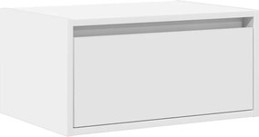 vidaXL Κομοδίνο Επιτοίχιο με Φώτα LED Λευκό