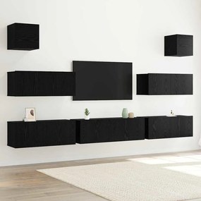vidaXL Σετ Ντουλάπας Τηλεόρασης 7 pcs Μαύρη δρυς 100 x 30 x 30 cm