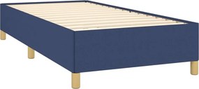 vidaXL Κρεβάτι Boxspring με Στρώμα Μπλε 90x190 εκ.Υφασμάτινο