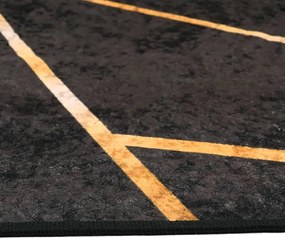 vidaXL Χαλί Πλενόμενο Μαύρο και Χρυσό 80x150 εκ.