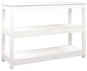 vidaXL Τραπέζι Κονσόλα Λευκό 110 x 40 x 74 εκ. από Μασίφ Ξύλο Πεύκου