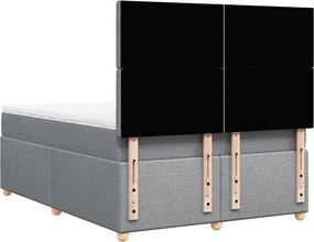 vidaXL Κρεβάτι Boxspring με Στρώμα Αν. Πράσινο 160x200εκ Υφασμάτινο