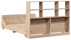 Κρεβάτι Βιβλιοθήκη Χωρίς Στρώμα 120x190 εκ Μασίφ Πεύκο - Λευκό