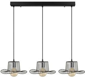 Φωτιστικό Οροφής - Ράγα Tel 892OPV1731 100x30x110cm 3xE27 40W Black Opviq
