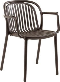 POCO Πολυθρόνα Κήπου-Βεράντας Στοιβαζόμενη, PP-UV Απόχρωση Καφέ 58x59x77cm