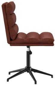 vidaXL Καρέκλα τραπεζαρίας Shiny Brown Faux Leather