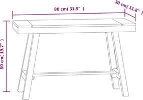 vidaXL Παγκάκι 80 εκ. από Μασίφ Ξύλο Teak