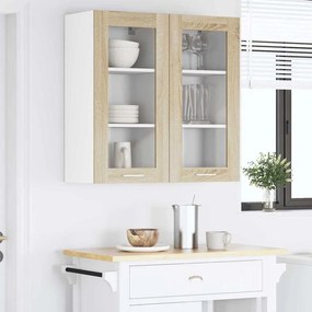 vidaXL Κρεμαστό ντουλάπι με πόρτα 2 pcs Δρύς Sonoma 40 x 31 x 80 εκ.