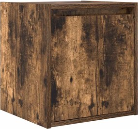 vidaXL Κομοδίνο Επιτοίχιο Καπνιστή Δρυς 38x34x40 εκ.