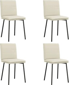 vidaXL Καρέκλες Τραπεζαρίας 4 τεμ. Κρεμ Βελούδινες