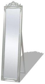 vidaXL Καθρέφτης Επιδαπέδιος με Μπαρόκ Στιλ Ασημί 160 x 40 εκ.