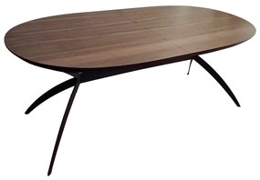 ArtekkoTokyo Τραπέζι Οβαλ Επεκτεινόμενο από Αμερικάνικη Καρυδιά με Μαύρα Μεταλλικά Πόδια (200+45+45+45x103x76)cm