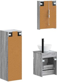 vidaXL Σετ Επίπλων Μπάνιου 4 pcs Γκρι Sonoma
