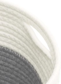 vidaXL Καλάθια Αποθήκευσης 2 τεμ. Γκρι/Λευκό Ø24 x 18 εκ. Βαμβακερά