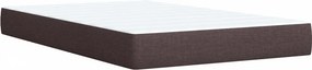 vidaXL Κρεβάτι Boxspring με Στρώμα Σκούρο Καφέ 120x200 εκ. Υφασμάτινο