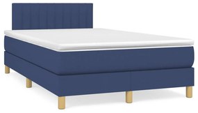 VidaXL Κρεβάτι Boxspring με Στρώμα & LED Μπλε 120x190εκ. Υφασμάτινο