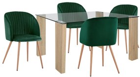 ΣΕΤ ΤΡΑΠΕΖΑΡΙΑ 5ΤΜΧ ΜΕ ΤΡΑΠΕΖΙ MORGAN 140Χ80X75 & ΠΟΛΥΘΡΟΝΕΣ LEAH ΚΥΠΑΡΡΙΣΙ HM11411