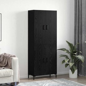 vidaXL Highboard Μαύρη δρυς 69,5 x 34 x 180 εκ. Επεξεργασμένο Ξύλο